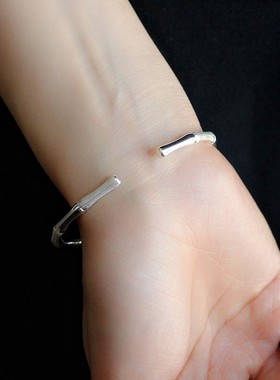 手镯S999足银开口可调节