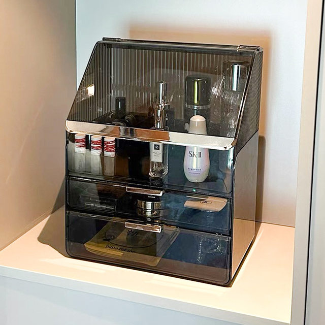 Advanced cosmetic storage box desktop dustproof dressing table skin care products storage rack acrylic finishing box makeup box