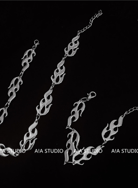 欧美风个性火焰锁骨链金属质感女