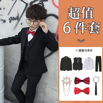 Childrens suit suit boy New Year Korean version of Korean version Western suit Childrens handsome 3 sets of small host speech gown
