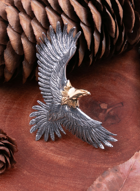 horizonblue金头银尾斜鹰吊坠