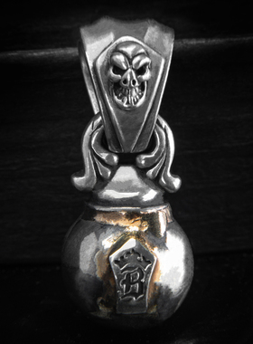 BillWallLeather骷髅环银球吊坠