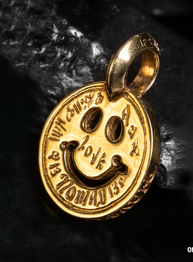 BillWallLeather18k金钻笑脸吊坠