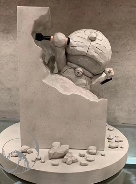 机器猫雕像玩具摆件石雕