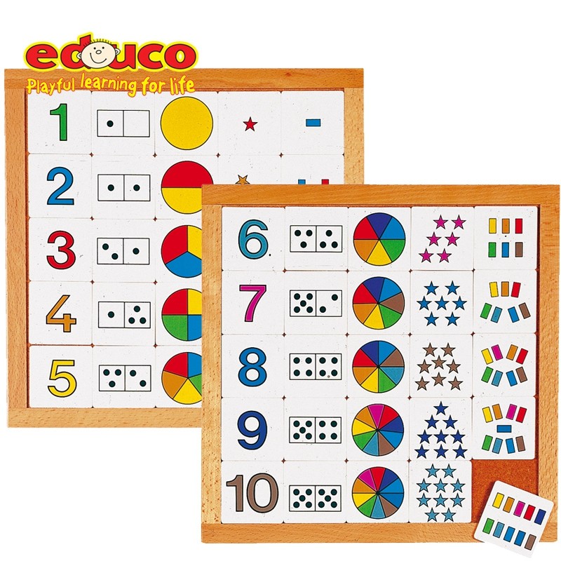 荷兰EDUCO 数字分组卡片游戏 计数图解游戏1-20幼儿园数学教具