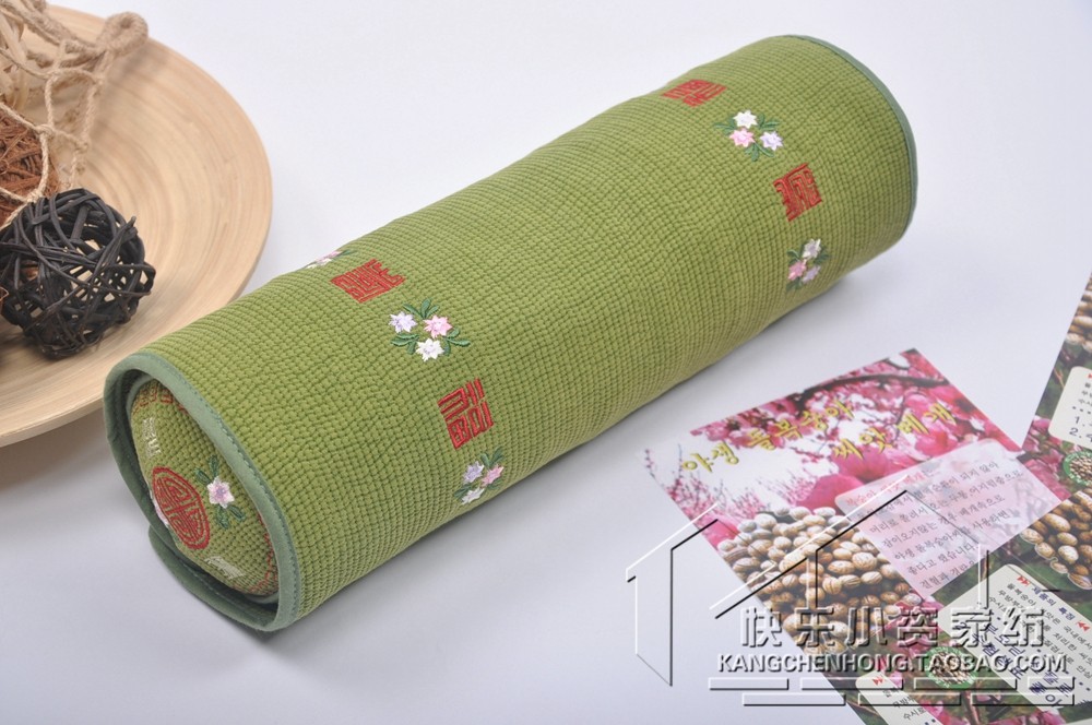 韩式山核桃砂洗棉核桃圆柱形颈椎枕桃核保健枕糖果护颈枕拆洗,淘宝优惠券,粉丝福利购,淘宝优惠卷