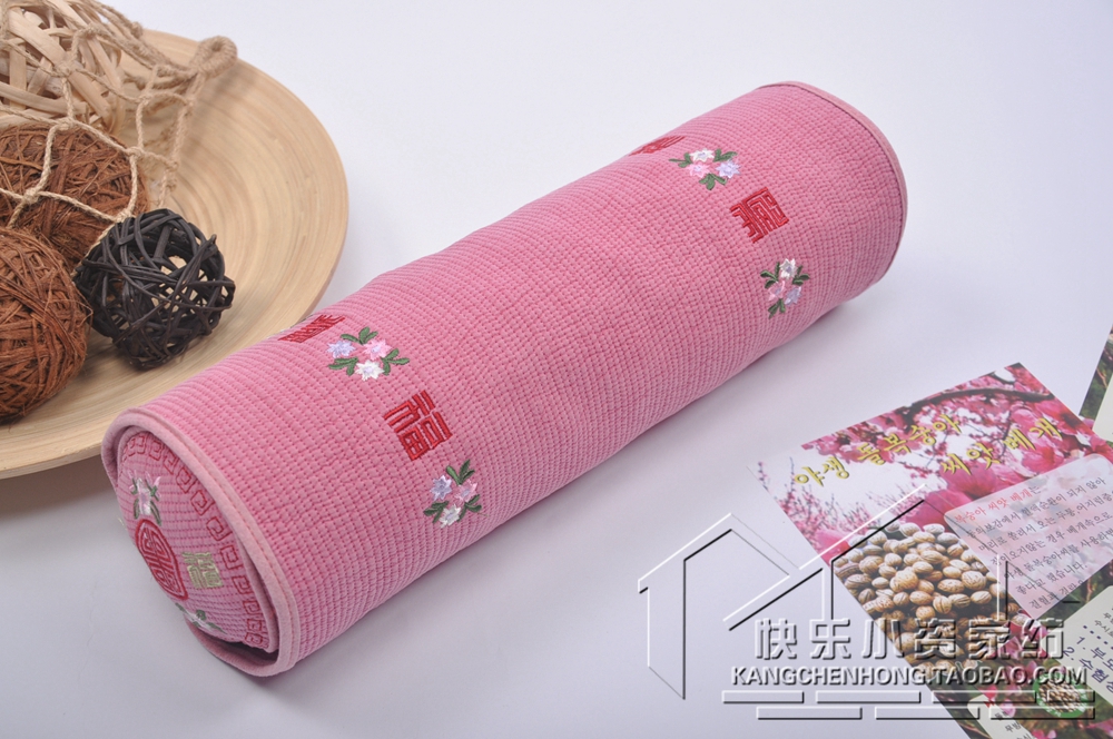 韩式山核桃砂洗棉核桃圆柱形颈椎枕桃核保健枕糖果护颈枕拆洗,淘宝优惠券,粉丝福利购,淘宝优惠卷