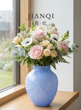 JIANQI·简汔·复古琉璃花瓶蓝色