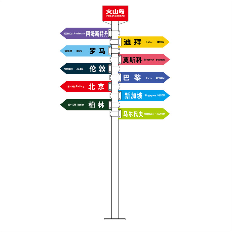 新款网红拍照打卡导向牌指路牌景区指示牌小区指引牌路标牌定制 - 图3