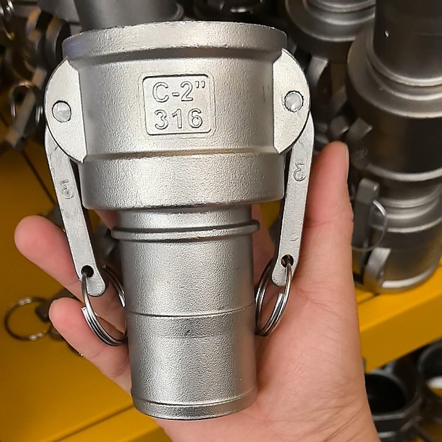 Stainless steel quick connector C-type extra-weighted water pipe leather pipe snap-type water pump sprinkler truck handle type quick connection 1 inch