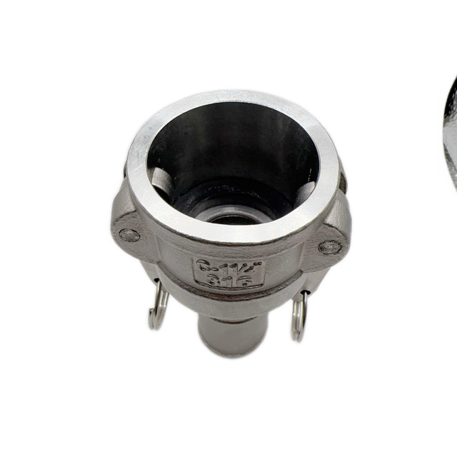 Stainless steel quick connector C-type extra-weighted water pipe leather pipe snap-type water pump sprinkler truck handle type quick connection 1 inch