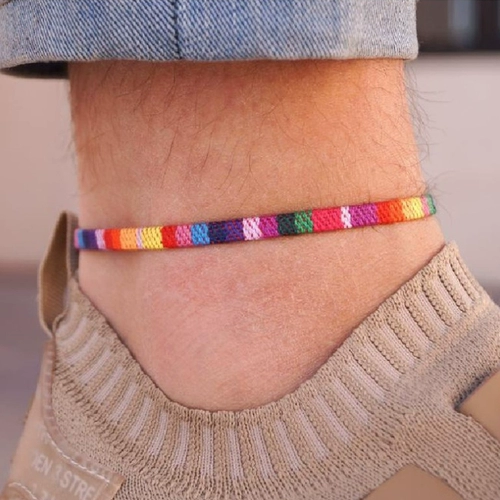 Товарищ -товарищ гей -ручной работы вплетен радужный браслет Любовь - это любовь