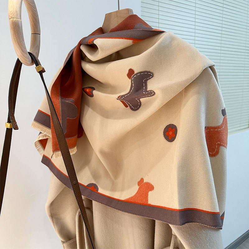 轻奢气质木马！双面仿羊绒围巾女冬季韩版百搭长款多功能披肩围脖,淘宝优惠券,粉丝福利购,淘宝优惠卷