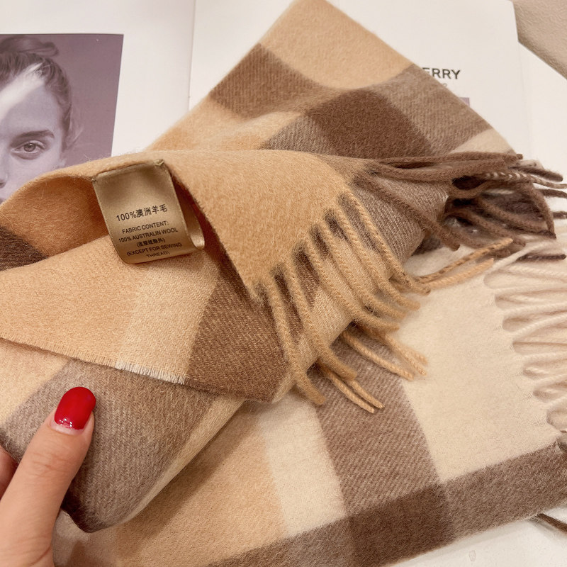 重磅珍品澳洲wool简约百搭格子羊毛围巾女情侣窄版长款男士围脖,淘宝优惠券,粉丝福利购,淘宝优惠卷