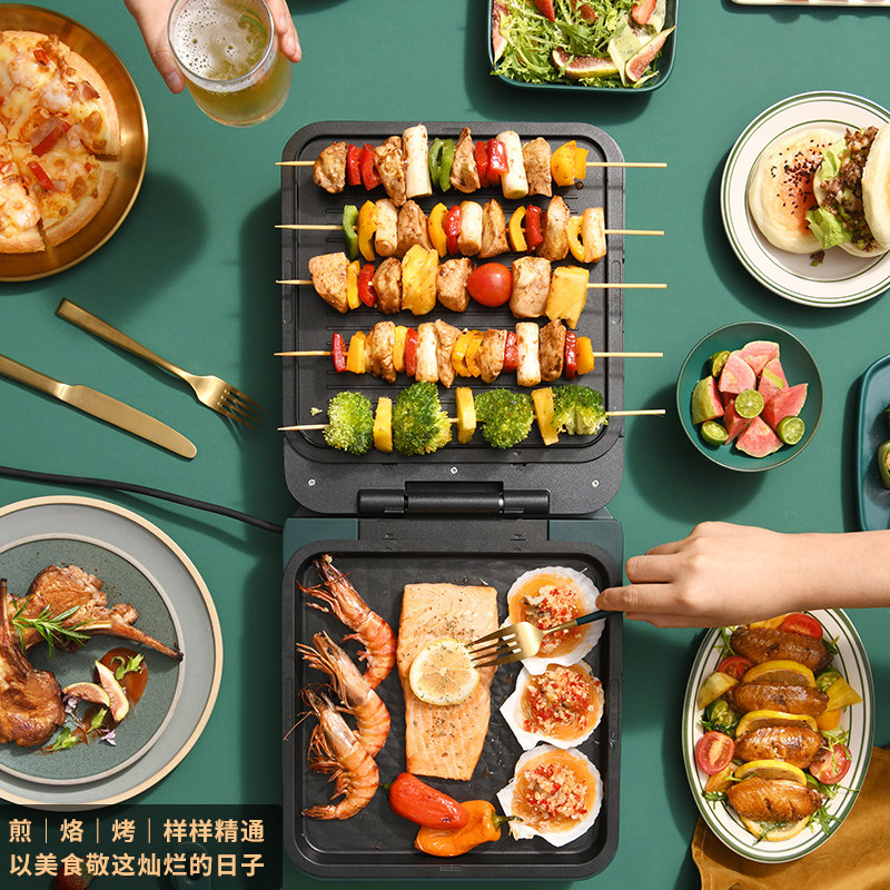 利仁家用双面加热可拆洗煎烤机 LIVEN利仁电饼铛/可丽饼机/薄饼机