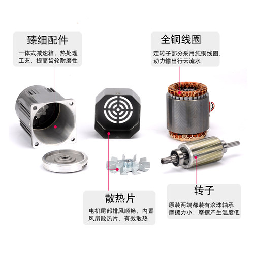 大扭矩纯铜线圈齿轮减速电机单相三相硬齿面异步调速定速马达正反 - 图2