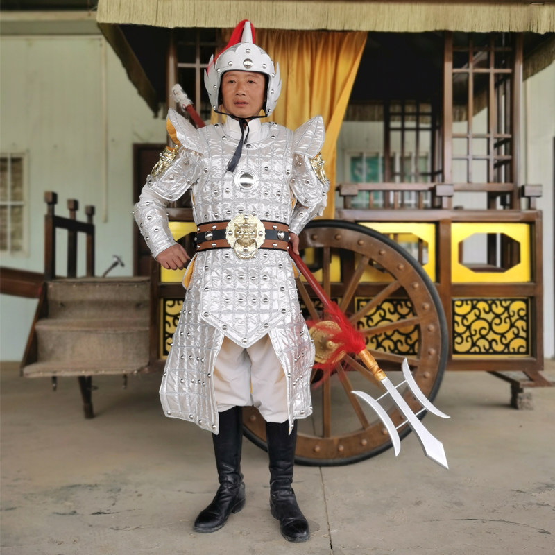 秦汉古代将军真人盔甲铠甲战袍套装真人演出道具影视剧服装士兵服_虎窝淘