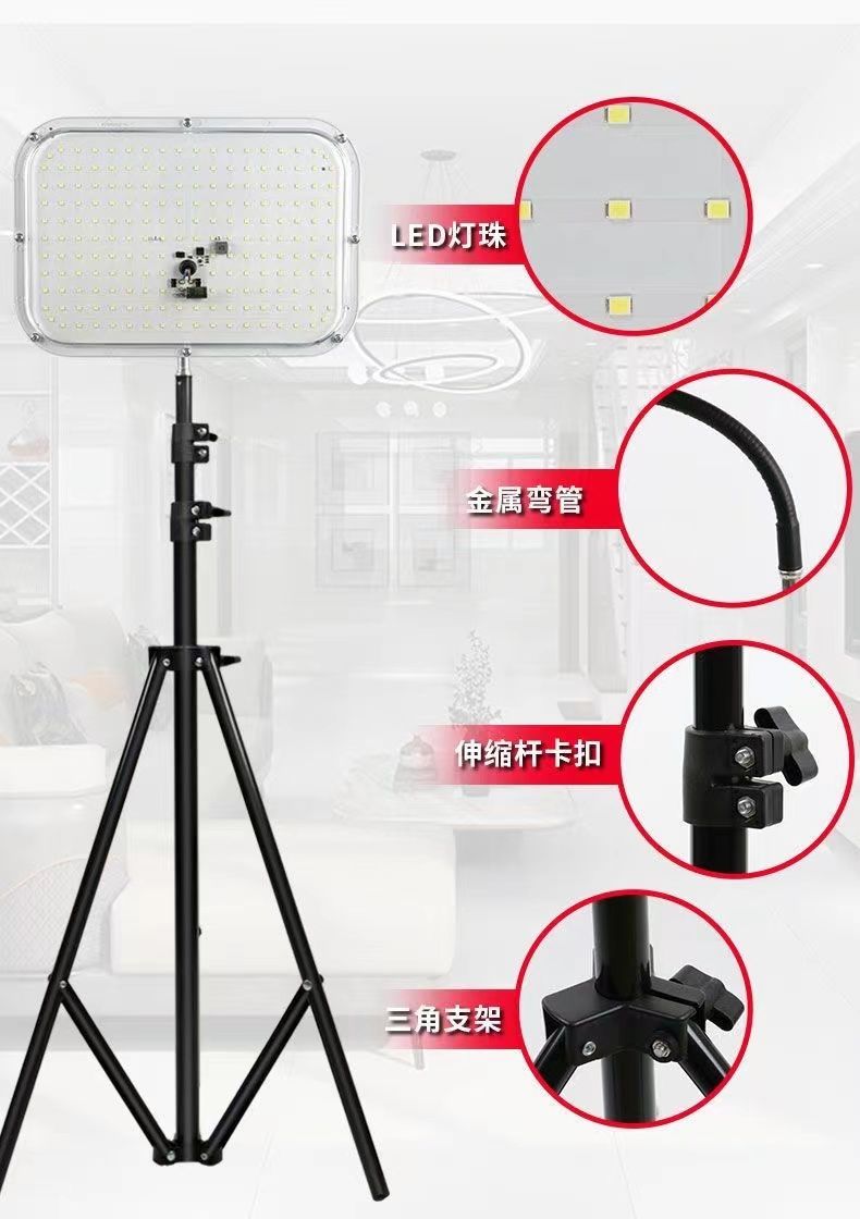 夜市摆摊插电瓶车投光灯12v60v36v24v48v72v伏led移动照明地摊灯 - 图1