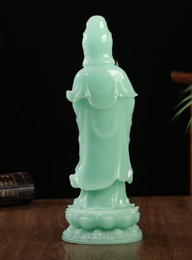 玉石南海观音菩萨佛像摆件