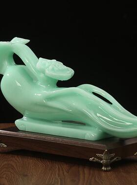 玉石人生如意玉如意摆件家居客厅酒柜玄关工艺品摆设乔迁新居礼品