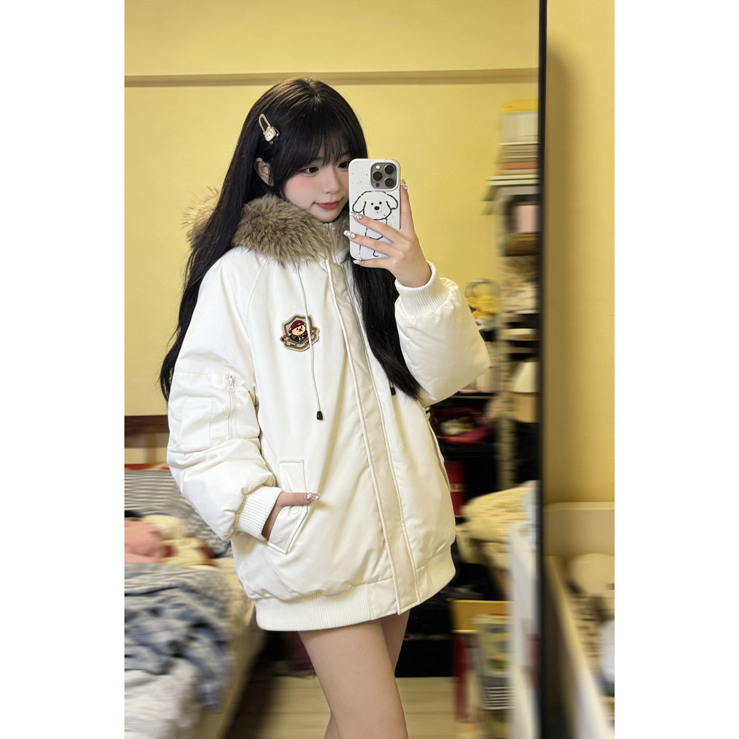 小熊加绒派克服冬装韩系棉服女款2025新款冬季独特加厚棉袄厚外套,淘宝优惠券,粉丝福利购,淘宝优惠卷