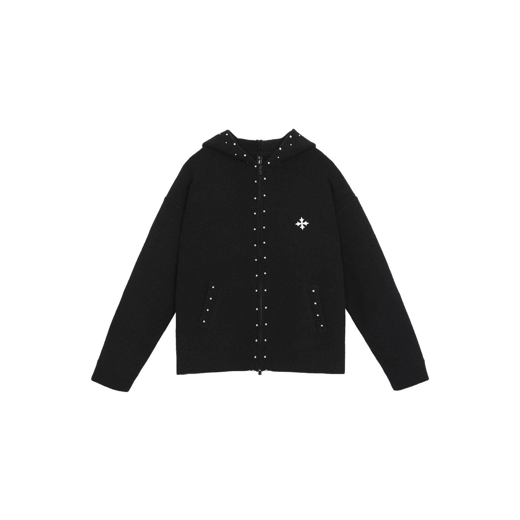 REDIMOR钉珠连帽毛衣拉炼男女宽松慵懒风针织衫情侣外套253RC1312,淘宝优惠券,粉丝福利购,淘宝优惠卷