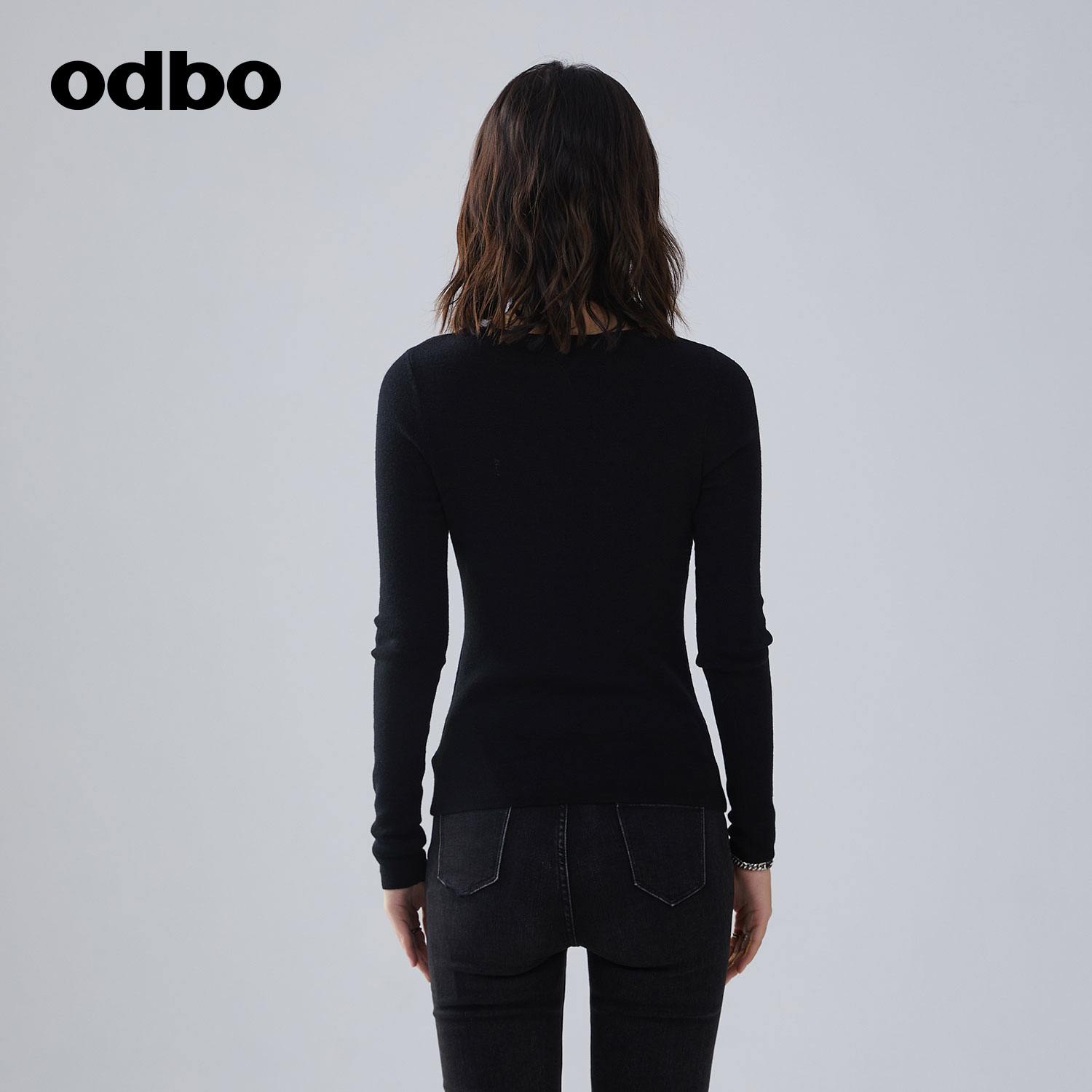 【商场同款】odbo/欧迪比欧秋冬新款羊毛针织衫女打底毛衣