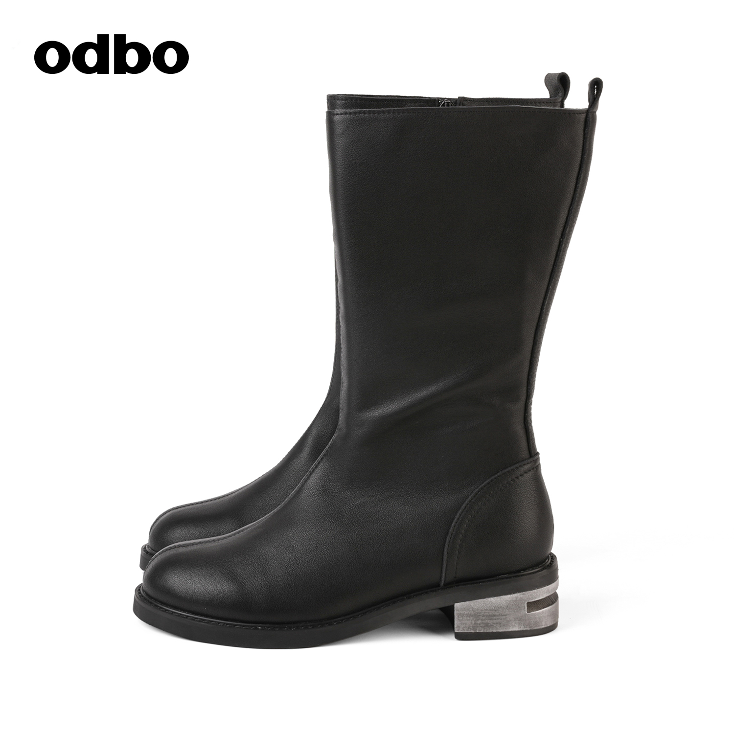 【商场同款】odbo/欧迪比欧秋冬新款时尚马丁靴女高筒鞋