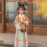 Детское весеннее ханьфу, шифоновое платье, комплект, костюм для девочек, китайский стиль