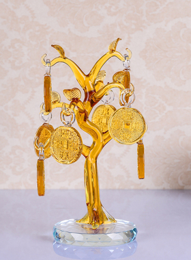 水晶元宝客厅玄关摆件礼物装饰品