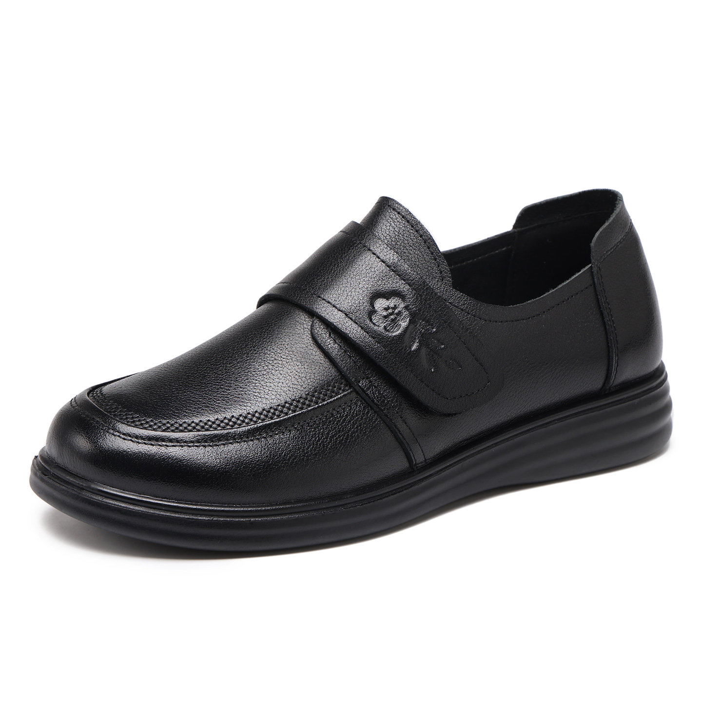 旺奈真皮软底妈妈单鞋平底防滑魔术贴女鞋中老年大码圆头皮鞋清仓,淘宝优惠券,粉丝福利购,淘宝优惠卷