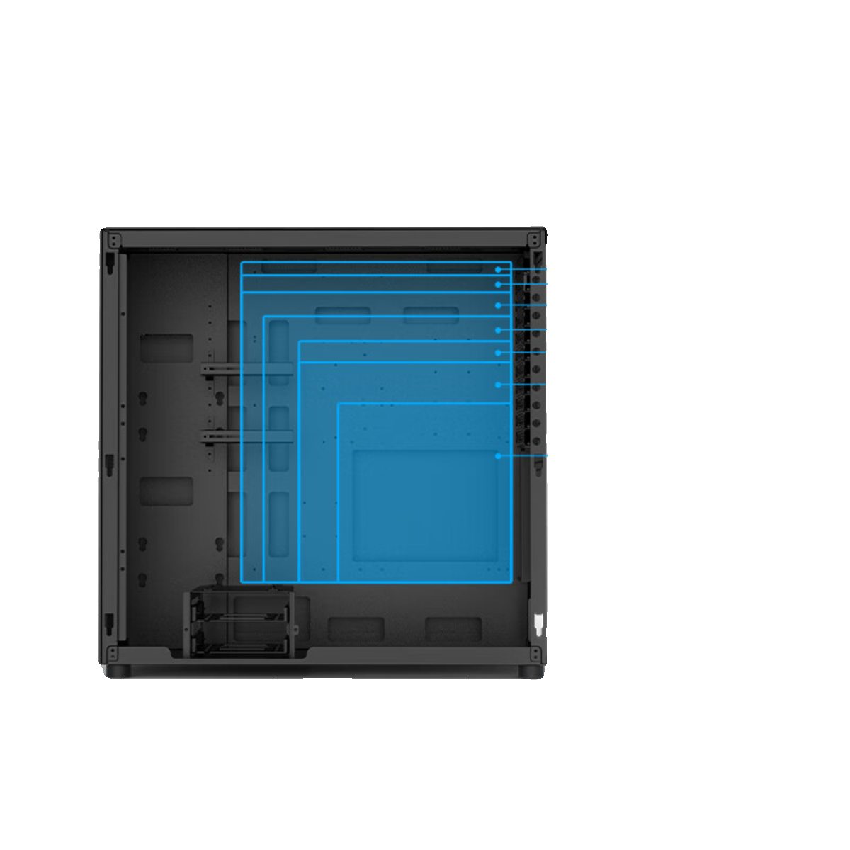 abee Designer C700W全塔工作站机箱全规格主板&11槽PCI双路水冷-图3