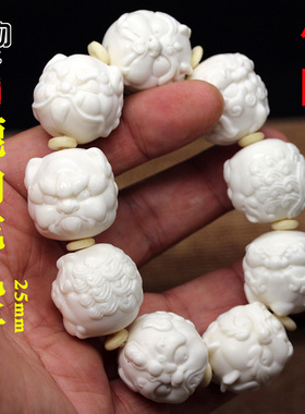 鹿角原色雕刻龙九子手串手链