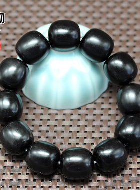 黑羊角原色桶珠老型手串手链