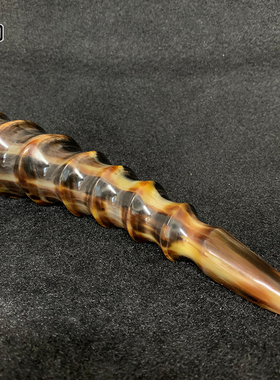 天然金丝牦牛角实心包邮手把件