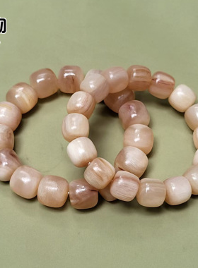 天然老羊角雕刻桶珠老型手串原色带角丝纹血丝纹墩子手链文玩珠串