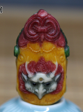 鹿角雕刻观音吊坠背云挂件配饰