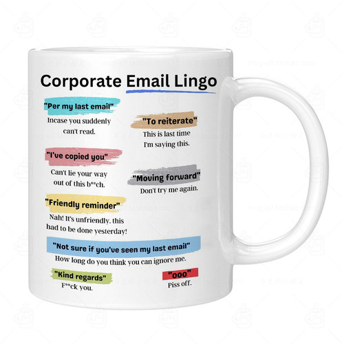 Corporate Email Lingo 办公室同事外贸邮件 陶瓷马克杯水杯杯子 - 图3