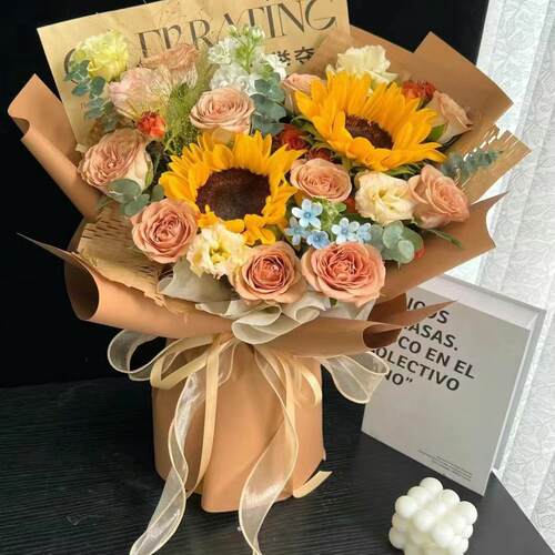 教师节杭州鲜花速递同城向日葵玫瑰花混搭花束生日订花店配送上门 - 图3