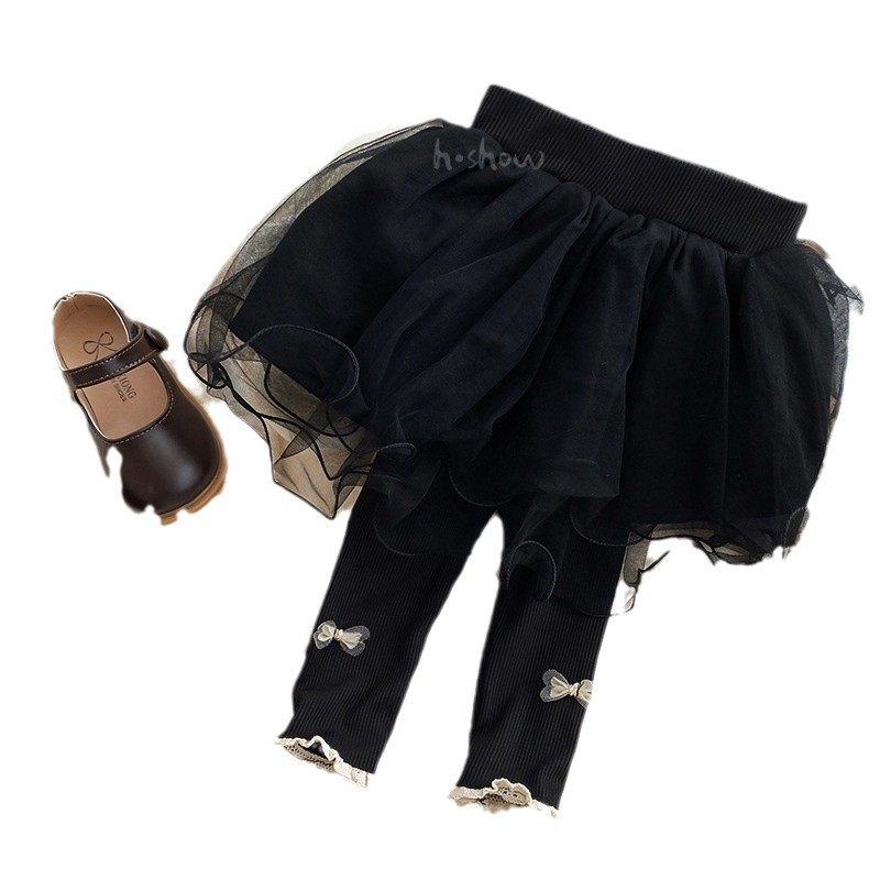 秋冬女童装打底裤宝宝洋气儿童个性潮牌加绒加厚网纱蕾丝花边裙裤,淘宝优惠券,粉丝福利购,淘宝优惠卷