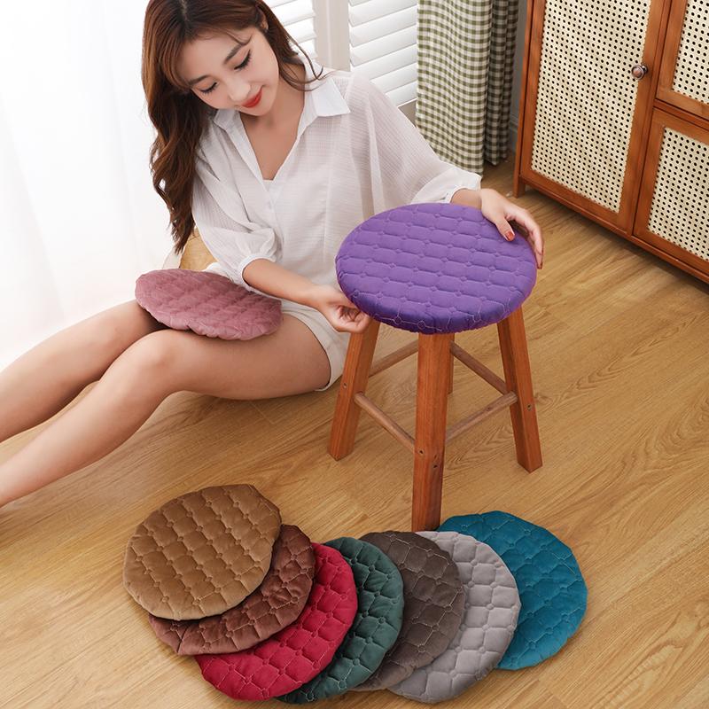 圆凳子套罩加厚坐垫安装便携四季通用家用学校餐厅圆形坐套简约