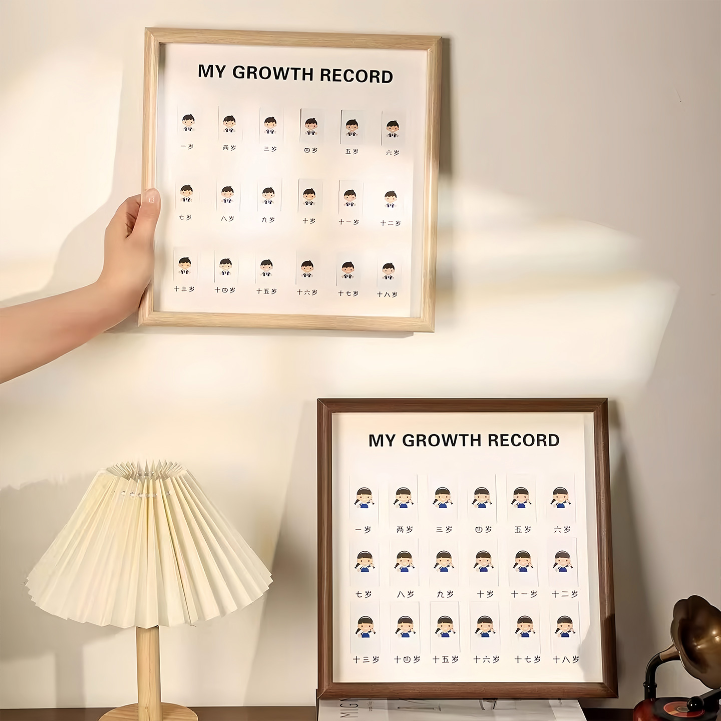 儿童校园成长记录寸照相框纪念宝宝1寸2寸入园照片一寸孩子证件照