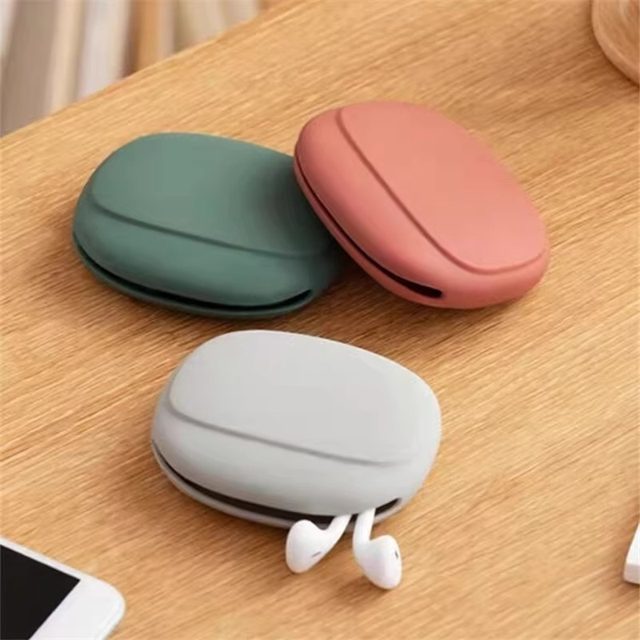 Wired headphone data cable storage bag silicone protective cover