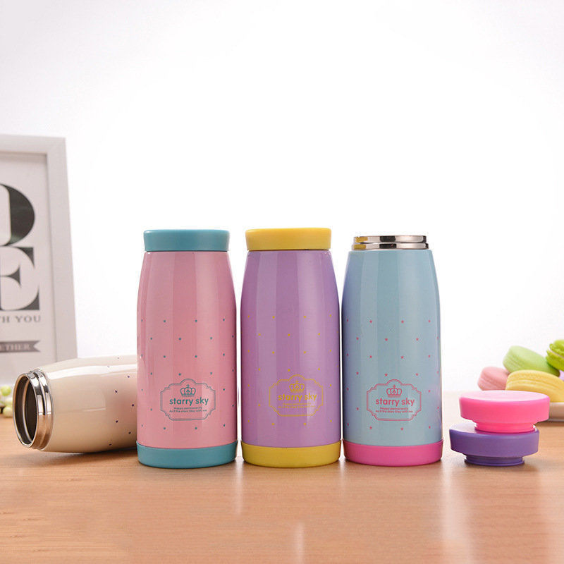 学生保温杯创意简约情侣水杯可爱女士便携不锈钢保温杯个性大肚杯 - 图1