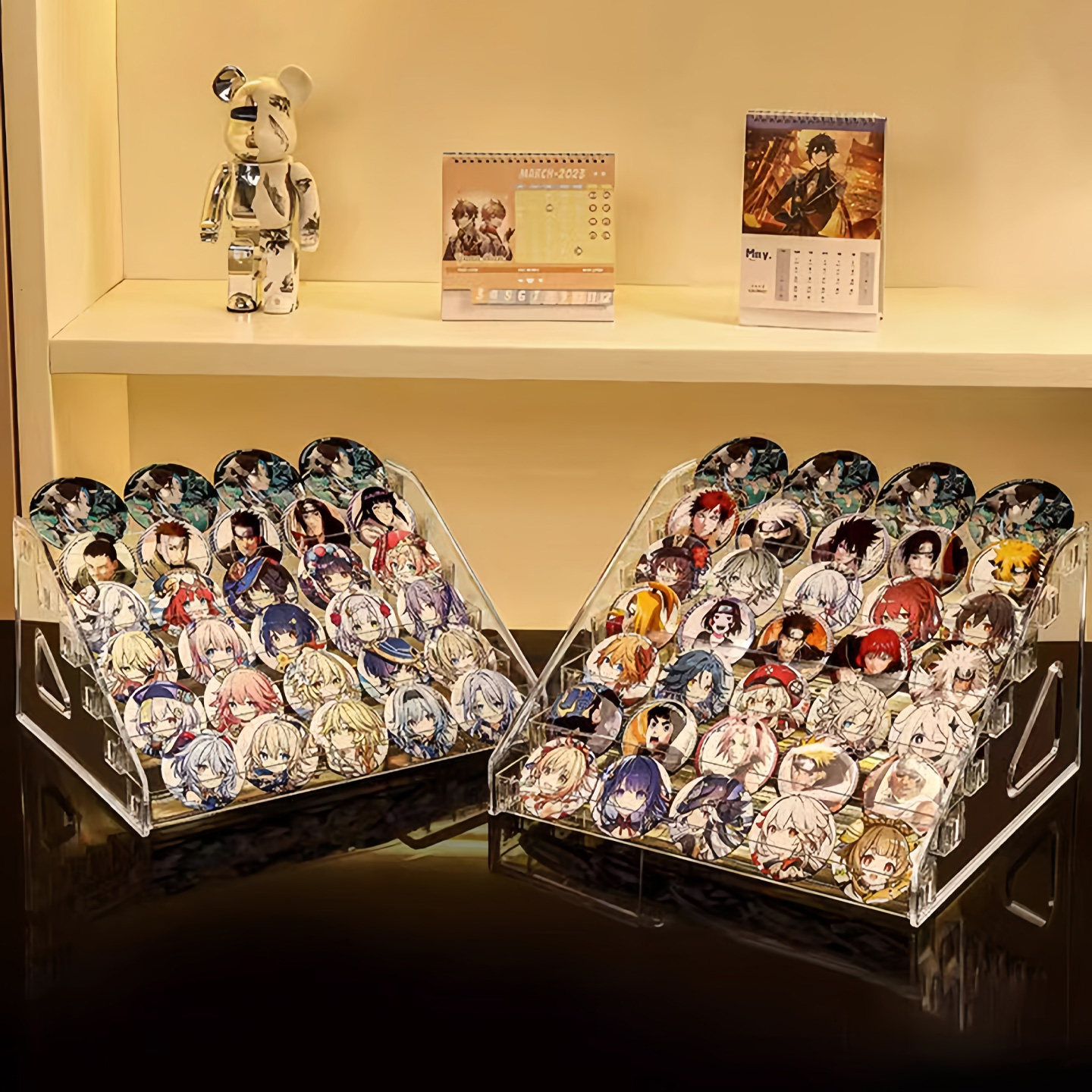 桌面展示板吧唧周边立牌收纳盒透明亚克力多层阶梯展示架谷子徽章,淘宝优惠券,粉丝福利购,淘宝优惠卷