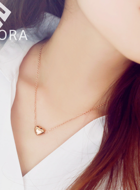 桃心钛钢项链女防过敏不掉色轻奢