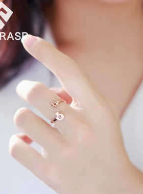 招财钱币戒指女彩金不掉色本命年