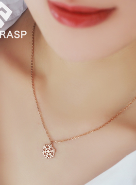 雪花钛钢项链不掉色圣诞节高级感