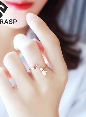 灵蛇转运蛇生肖戒指女开口高级感