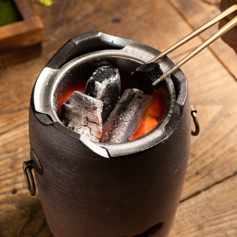柴烧碳炉户外阳台明火煮茶围炉烧水壶陶瓷养生壶耐高温不锈钢碳隔,淘宝优惠券,粉丝福利购,淘宝优惠卷